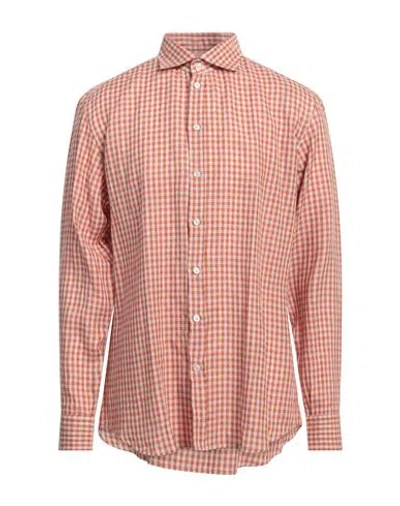 Bastoncino Man Shirt Rust Size 17 Cotton In Red