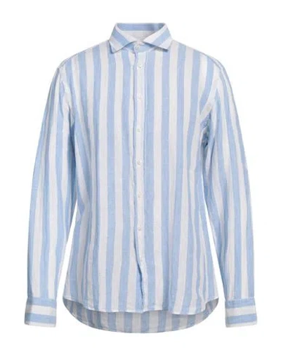 Bastoncino Man Shirt Sky Blue Size 17 Linen