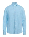 Bastoncino Man Shirt Sky Blue Size 17 Linen