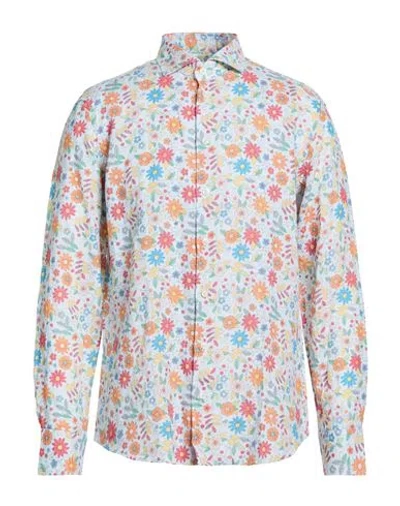 Bastoncino Man Shirt Sky Blue Size 17 ½ Linen In Multi