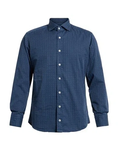Bastoncino Man Shirt Slate Blue Size 15 ½ Cotton