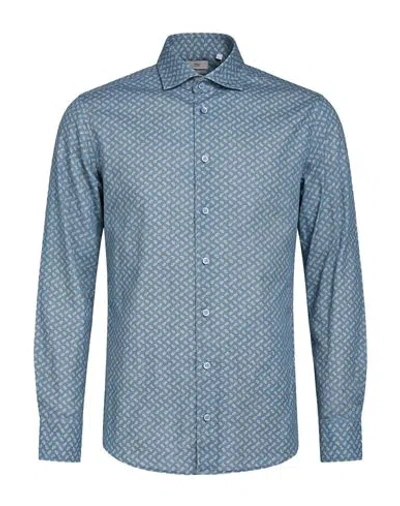 Bastoncino Man Shirt Slate Blue Size 15 ½ Cotton
