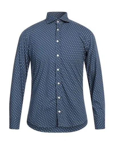 Bastoncino Man Shirt Slate Blue Size 15 ¾ Cotton