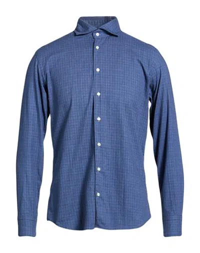 Bastoncino Man Shirt Slate Blue Size 15 ¾ Cotton