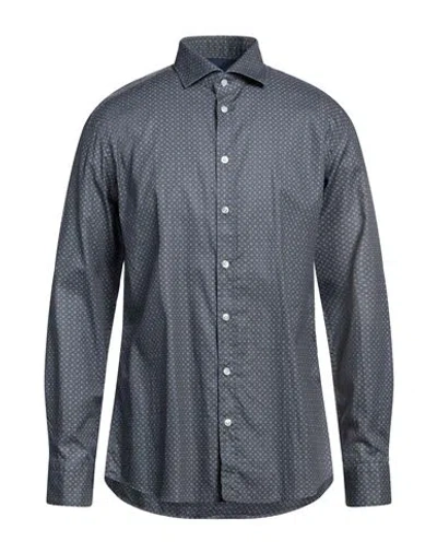 Bastoncino Man Shirt Slate Blue Size 16 ½ Cotton
