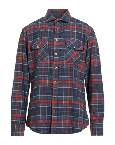 Bastoncino Man Shirt Slate Blue Size 17 ½ Cotton