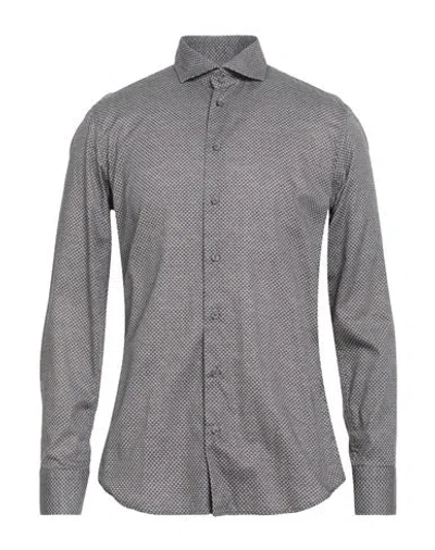 Bastoncino Man Shirt Slate Blue Size 17 ½ Cotton In Gray