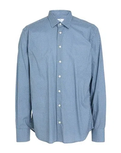 Bastoncino Man Shirt Slate Blue Size 17 Cotton