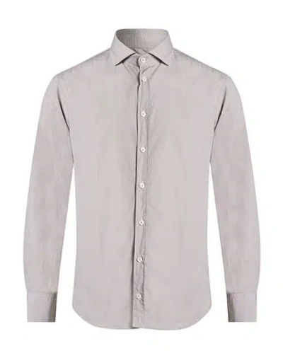 Bastoncino Man Shirt Taupe Size 15 ¾ Cotton In Gray