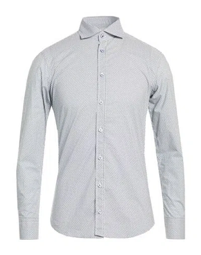 Bastoncino Man Shirt White Size 15 Cotton In Blue