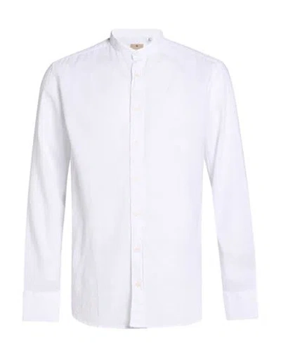 Bastoncino Man Shirt White Size 15 ¾ Linen, Cotton
