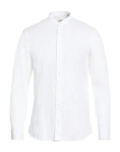 Bastoncino Man Shirt White Size 15 ½ Linen In Multi