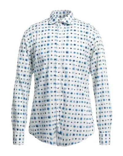 Bastoncino Man Shirt White Size 16 ½ Cotton In Blue