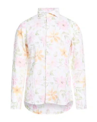 Bastoncino Man Shirt White Size 16 ½ Linen