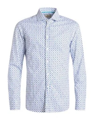 Bastoncino Man Shirt White Size 17 ½ Cotton In Blue