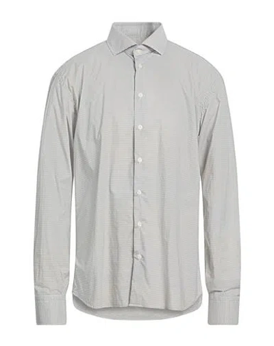 Bastoncino Man Shirt White Size 17 Cotton In Gray