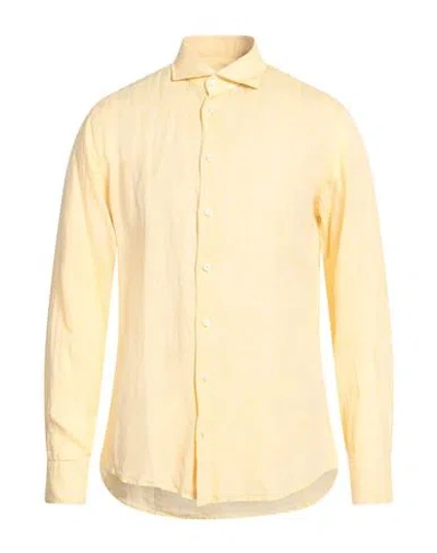 Bastoncino Man Shirt Yellow Size 17 ½ Linen