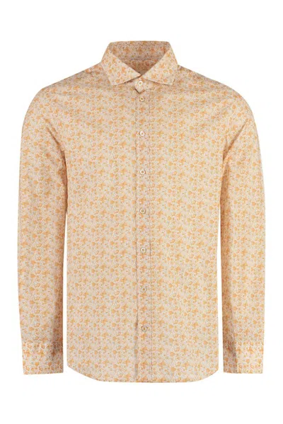 Bastoncino Patterned Cotton Shirt In Orange
