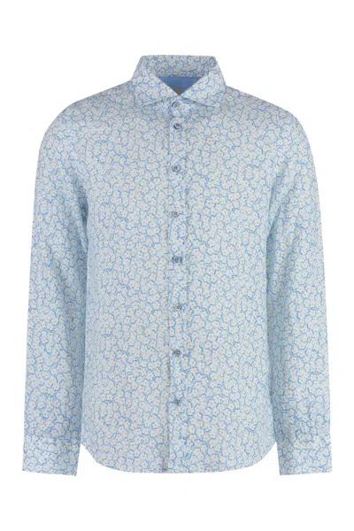 Bastoncino Printed Cotton Shirt In Blue