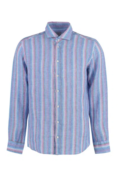 Bastoncino Striped Long Sleeve Shirt In Blue