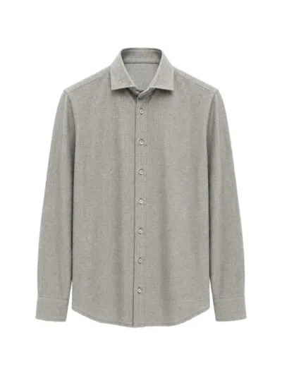 Bastoncino Textured Button-front Shirt In Gray