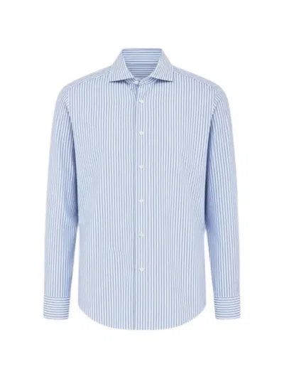 Bastoncino Vertical-stripe Long-sleeve Shirt In Blue