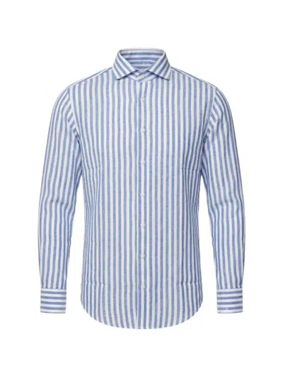 Bastoncino Vertical-stripe Long-sleeve Shirt In Blue