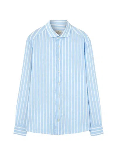 Bastoncino Vertical-stripe Long-sleeve Shirt In Blue