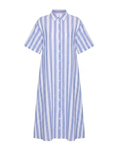 Bastoncino Woman Maxi Dress Light Blue Size M Linen, Cotton