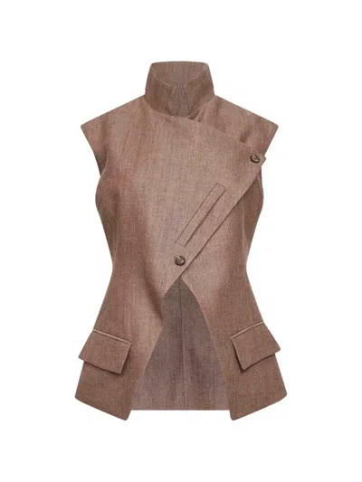 Batakovic Belgrade Asymmetric Portofino Vest In Burgundy