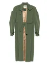 Batakovic Belgrade Belted Trench Coat In Green