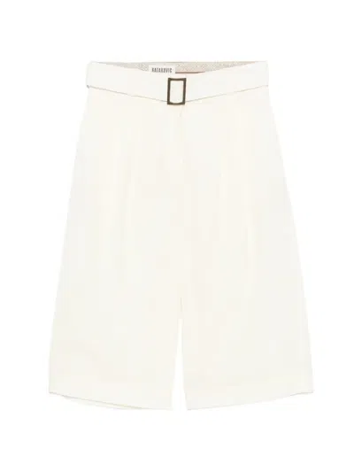 Batakovic Belgrade Buckle Pleated Shorts In Neutral