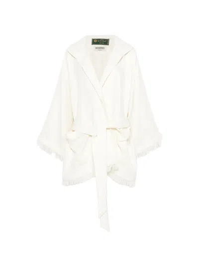Batakovic Belgrade Fringed Pocket Coat In White