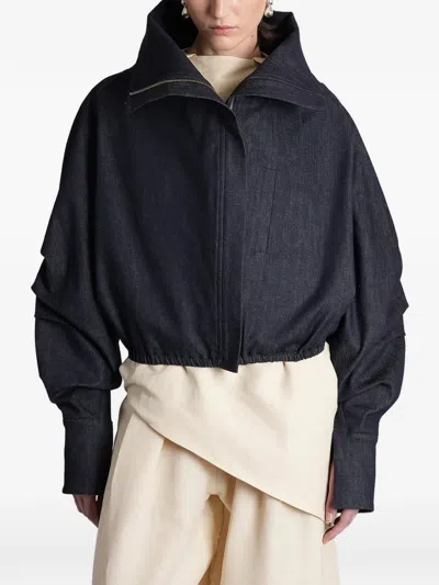 Batakovic Belgrade Funnel-neck Denim Jacket In Blue