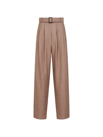 Batakovic Belgrade Portofino Belted Pleated Trousers In Brown