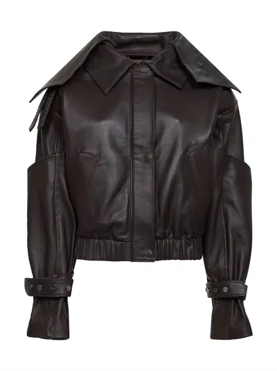 Batakovic Brown Calf Leather Bomber Jacket