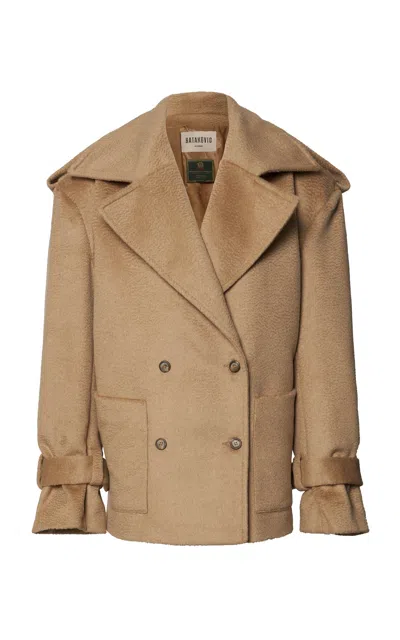 Batakovic Kamila Double-breasted Alpaca-wool Short Coat In Animal Print