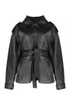 Batakovic Leather Jacket With Belt In Black