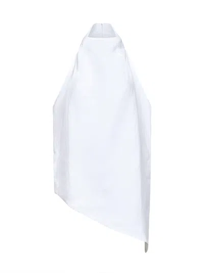 Batakovic White Linen Asymmetric Top