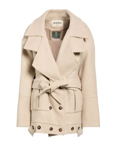 Batakovic Woman Coat Beige Size S Wool, Cashmere In Pink