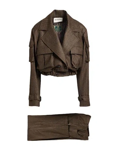 Batakovic Woman Suit Brown Size Xs Wool, Cashmere
