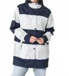 Batela Unlined Striped Raincoat In Blue Pattern In Multi