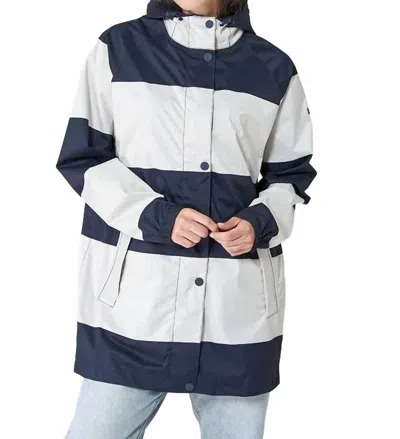 Batela Unlined Striped Raincoat In Blue Pattern In Multi