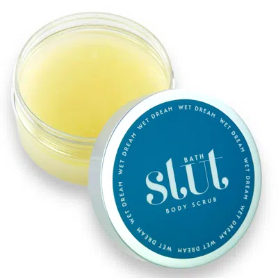 Bath Slut Blue Wet Dream Dead Sea Salt Exfoliating & Nourishing Body Scrub - Dewberry In Yellow