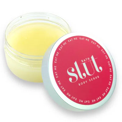 Bath Slut Eat Me Dead Sea Salt Exfoliating & Nourishing Body Scrub - Vanilla In Pink/yellow