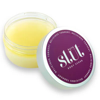 Bath Slut Pink / Purple Delicious Torment - Dead Sea Salt Exfoliating & Nourishing Body Scrub - Nectarine In Yellow