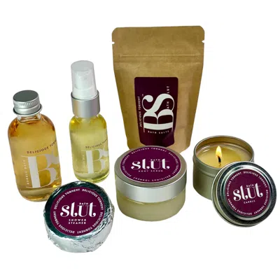 Bath Slut Pink / Purple Delicious Torment Bath & Body Self-care Kit - Nectarine In Pink/purple