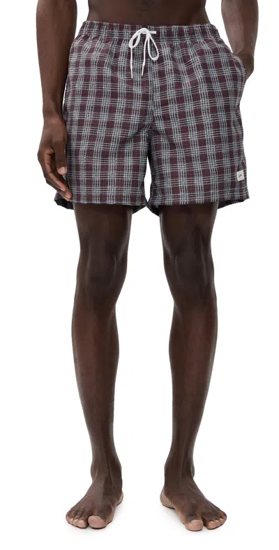 Bather Amethyst Tartan Swim Trunks 5 Amethyst Tartan In Multi