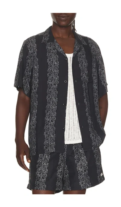 Bather Black Fiesta Printed Camp Shirt