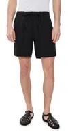 Bather Black Linen Leisure Shorts 6.25 Black In Black